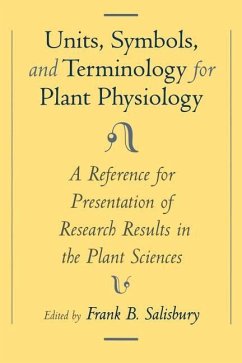 Units, Symbols, and Terminology for Plant Physiology - Salisbury, Frank B