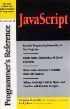 JavaScript Programmer's Reference - MacAuley, Christian; Jobson, Paul