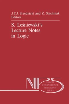 S. Le¿niewski¿s Lecture Notes in Logic - Srzednicki, J.T. / Stachniak, Z. (Hgg.)