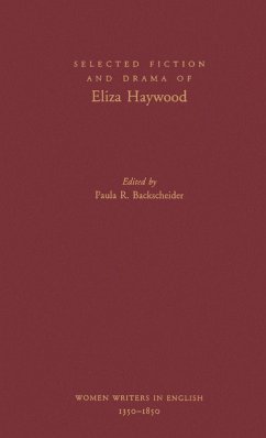 Cover Selected Fiction and Drama of Eliza Haywood
