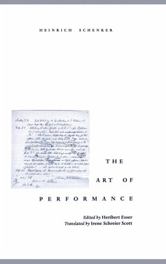 The Art of Performance - Schenker, Heinrich