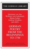 German Poetry from the Beginnings to 1750