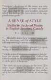 A Sense of Style: Studies in the Art of Fiction in English-Speaking Canada