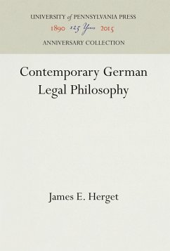 Contemporary German Legal Philosophy - Herget, James E.