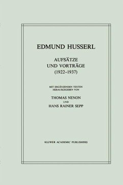 Aufsätze und Vorträge (1922¿1937) - Husserl, Edmund