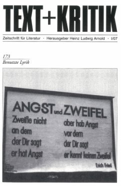 Benutzte Lyrik / Text + Kritik 173 - Arnold, Heinz Ludwig (Hrsg.)