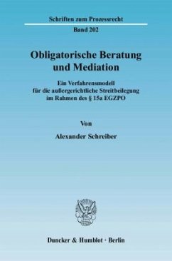 Obligatorische Beratung und Mediation. - Schreiber, Alexander