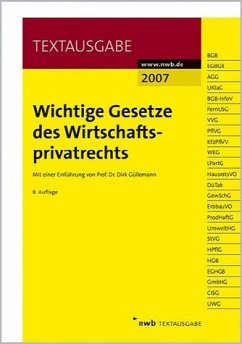 Cover Wichtige Gesetze des Wirtschaftsprivatrechts
