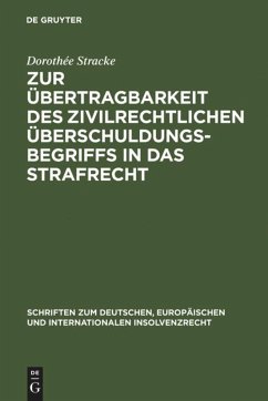 Zur Übertragbarkeit des zivilrechtlichen Überschuldungsbegriffs in das Strafrecht - Stracke, Dorothée