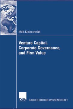 Venture Capital, Corporate Governance, and Firm Value - Kleinschmidt, Maik