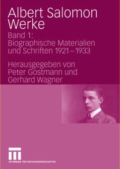 Biographische Materialien und Schriften 1921-1933 / Werke 1 - Salomon, Albert