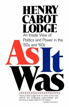 As It Was - Lodge, Henry Cabot