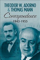 Correspondence 1943-1955 - Adorno, Theodor W; Mann, Thomas
