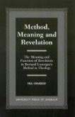 Method, Meaning and Revelation: The Meaning and Function of Revelation in Bernard Lonergan's Method in Theology