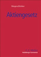 Heidelberger Kommentar zum Aktiengesetz - Bürgers, Tobias / Körber, Torsten (Hgg.)