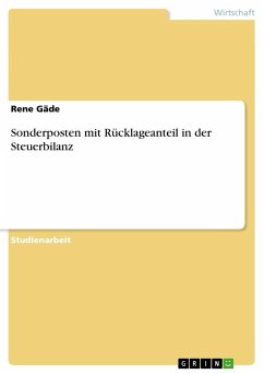 Sonderposten mit Rücklageanteil in der Steuerbilanz