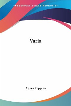 Varia - Repplier, Agnes
