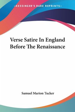 Verse Satire In England Before The Renaissance