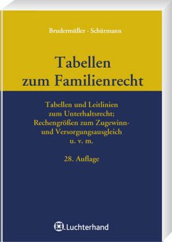 Tabellen zum Familienrecht - TzFamR - Brudermüller, Gerd / Schürmann, Heinrich (Hrsg.)