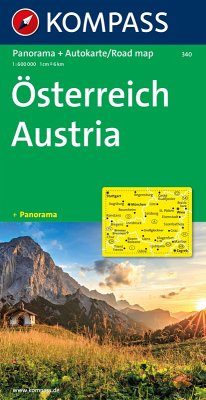 Cover KOMPASS Autokarte Österreich, Austria 1:600.000. Austria. Austriche