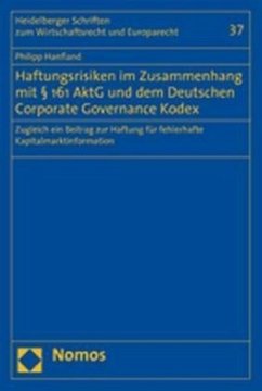 Haftungsrisiken im Zusammenhang mit 161 AktG und dem Deutschen Coporate Governance Kodex - Hanfland, Philipp