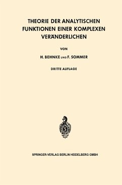 Theorie der Analytischen Funktionen Einer Komplexen Veränderlichen - Behnke, Heinrich;Sommer, Friedrich