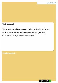 Handels- und steuerrechtliche Behandlung von Aktienoptionsprogrammen (Stock Options) im Jahresabschluss - Waniek, Veit