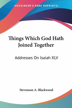 Things Which God Hath Joined Together