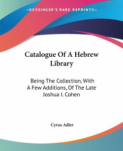 Catalogue Of A Hebrew Library