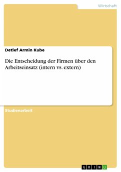 Die Entscheidung der Firmen über den Arbeitseinsatz (intern vs. extern) - Kube, Detlef Armin