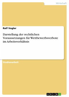 Darstellung der rechtlichen Voraussetzungen für Wettbewerbsverbote im Arbeitsverhältnis - Vogler, Ralf