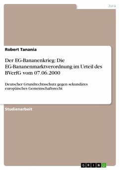 Der EG-Bananenkrieg: Die EG-Bananenmarktverordnung im Urteil des BVerfG vom 07.06.2000 - Tanania, Robert