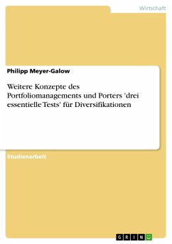 Weitere Konzepte des Portfoliomanagements und Porters 'drei essentielle Tests' für Diversifikationen - Meyer-Galow, Philipp