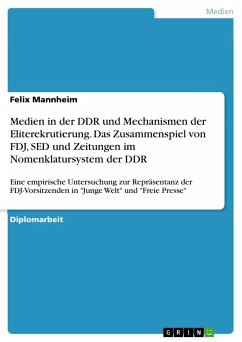 Medien in der DDR und Mechanismen der Eliterekrutierung. Das Zusammenspiel von FDJ, SED und Zeitungen im Nomenklatursystem der DDR - Mannheim, Felix