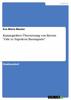 Kannegießers Übersetzung von Byrons "Ode to Napoleon Buonaparte"