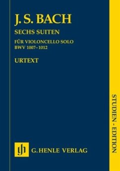 6 Suiten für Violoncello solo BWV 1007-1012, Studienausgabe - Johann Sebastian Bach - Sechs Suiten BWV 1007-1012 für Violoncello solo