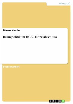 Bilanzpolitik im HGB - Einzelabschluss - Kienle, Marco