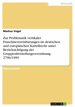 Zur Problematik vertikaler Franchisevereinbarungen im deutschen und europäischen Kartellrecht unter Berücksichtigung der Gruppenfreistellungsverordnung 2790/1999 - Vogel, Markus