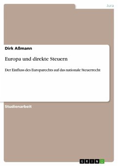 Europa und direkte Steuern - Aßmann, Dirk