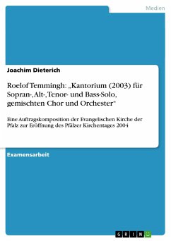 Roelof Temmingh: ¿Kantorium (2003) für Sopran-, Alt-, Tenor- und Bass-Solo, gemischten Chor und Orchester¿