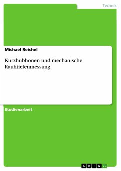 Kurzhubhonen und mechanische Rauhtiefenmessung - Reichel, Michael