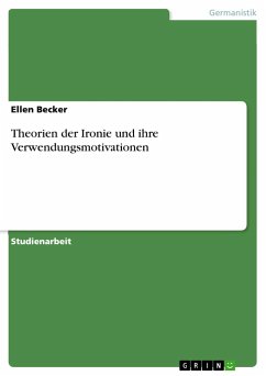 Theorien der Ironie und ihre Verwendungsmotivationen - Becker, Ellen