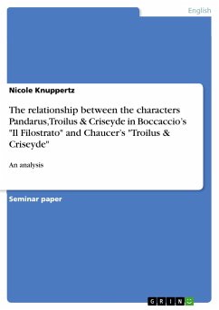 The relationship between the characters Pandarus, Troilus & Criseyde in Boccaccio¿s 