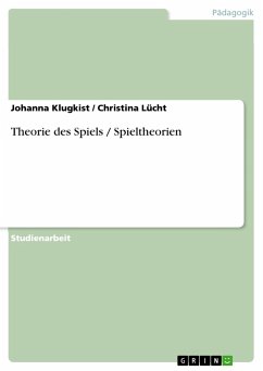 Theorie des Spiels / Spieltheorien - Christina Lücht; Klugkist, Johanna