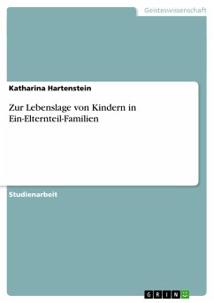 Zur Lebenslage von Kindern in Ein-Elternteil-Familien - Hartenstein, Katharina