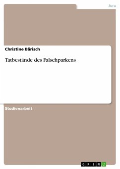 Tatbestände des Falschparkens - Bärisch, Christine
