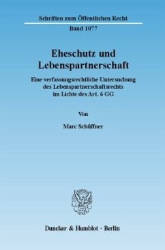 Eheschutz und Lebenspartnerschaft. - Schüffner, Marc