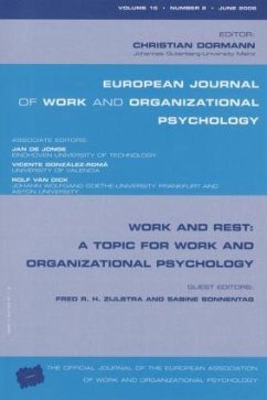 Work and Rest: A Topic for Work and Organizational Psychology - Sonnentag, Sabine (ed.)