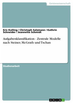 Aufgabenklassifikation - Zentrale Modelle nach Steiner, McGrath und Tschan - Kolling, Eric;Schmidt, Jeannette;Schneider, Kathrin