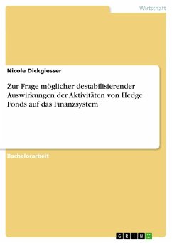 Zur Frage möglicher destabilisierender Auswirkungen der Aktivitäten von Hedge Fonds auf das Finanzsystem - Dickgiesser, Nicole